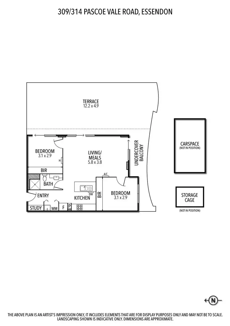 Floorplan of Homely apartment listing, 309/314 Pascoe Vale Road, Essendon VIC 3040