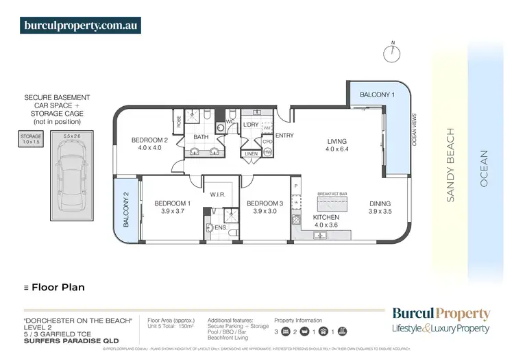 Floorplan of Homely apartment listing, 5/3 Garfield Terrace, Surfers Paradise QLD 4217