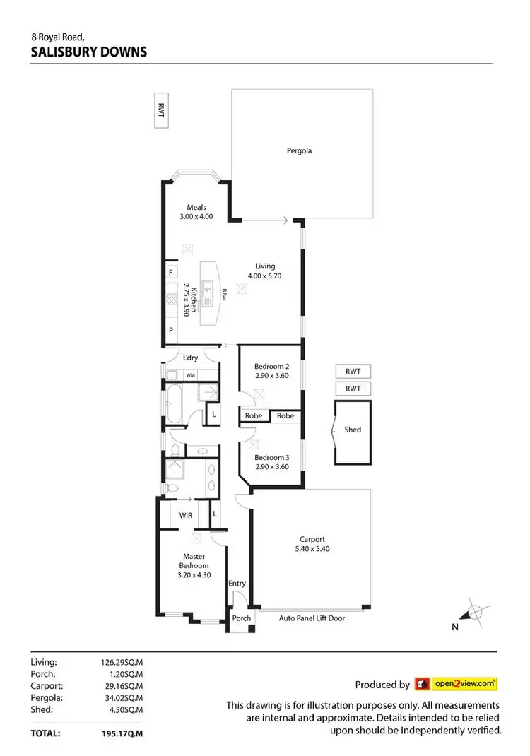 Floorplan of Homely house listing, 8 Royal Road, Salisbury Downs SA 5108