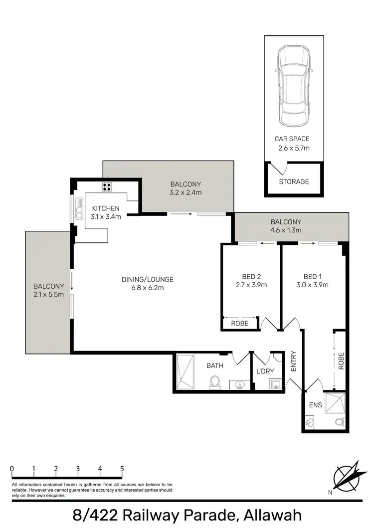 Floorplan of Homely apartment listing, 8/422-426 Railway Parade, Allawah NSW 2218