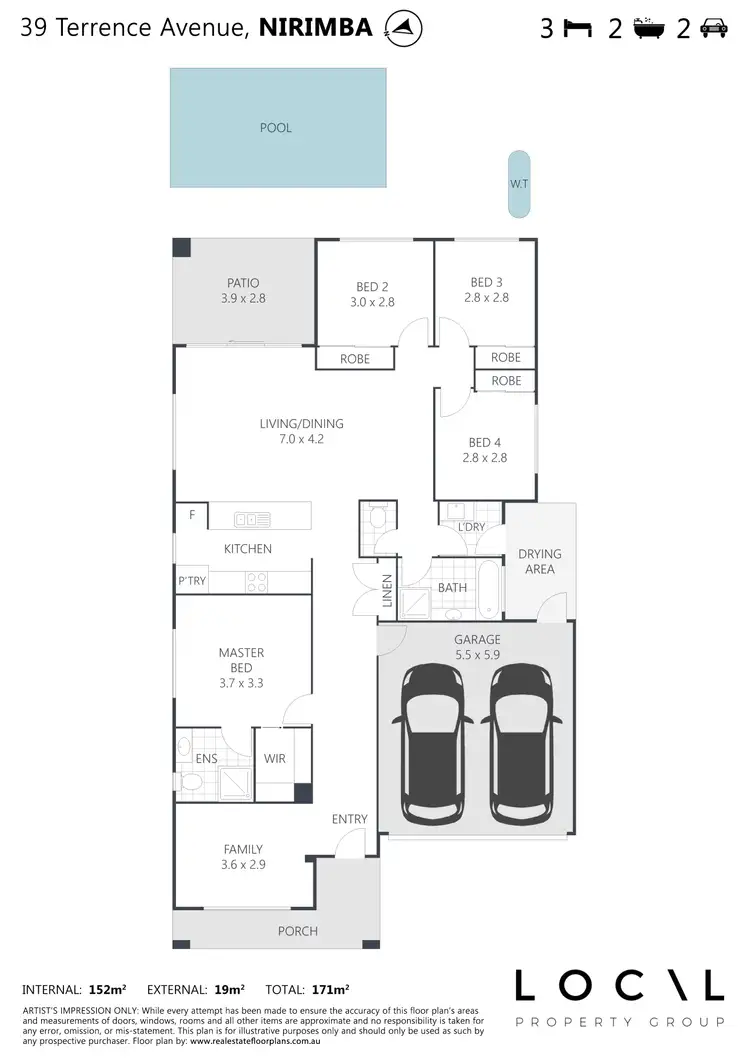 Floorplan of Homely house listing, 39 Terrence Avenue, Nirimba QLD 4551