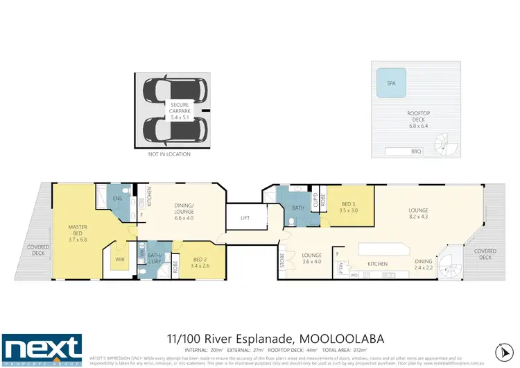Floorplan of Homely apartment listing, 11/100 River Esplanade, Mooloolaba QLD 4557