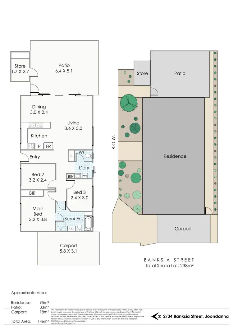 Floorplan of Homely villa listing, 2/34 Banksia Street, Joondanna WA 6060