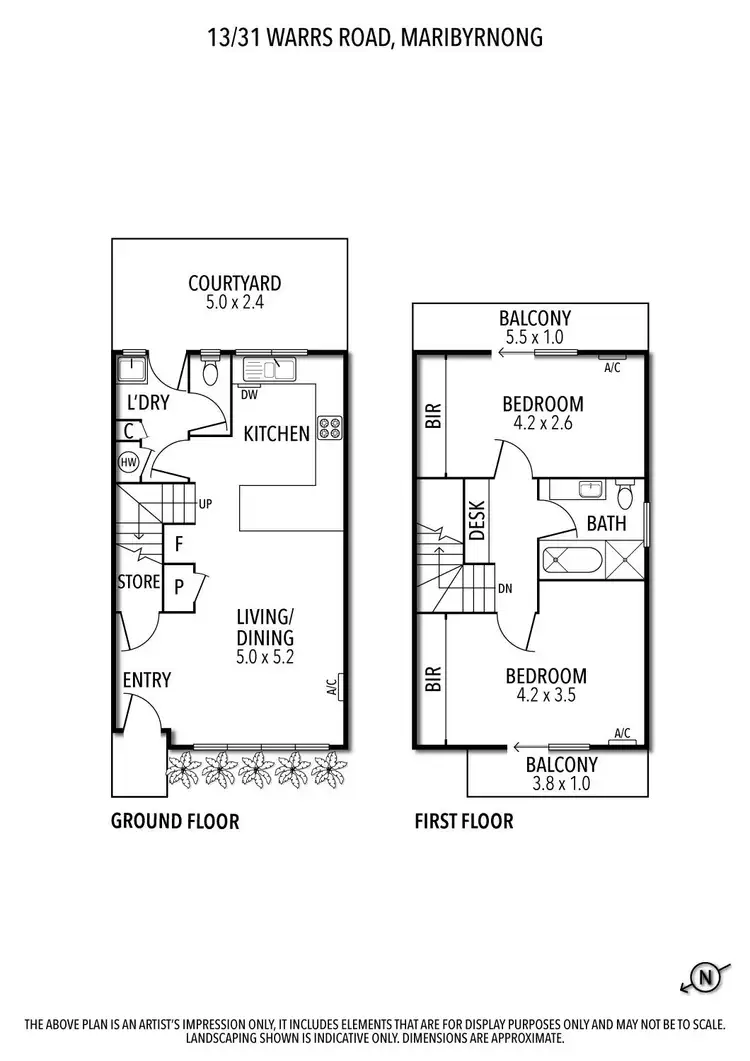 Floorplan of Homely townhouse listing, 13/31 Warrs Road, Maribyrnong VIC 3032