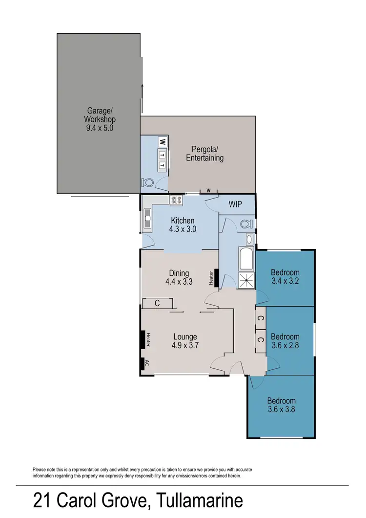 Floorplan of Homely house listing, 21 Carol Grove, Tullamarine VIC 3043