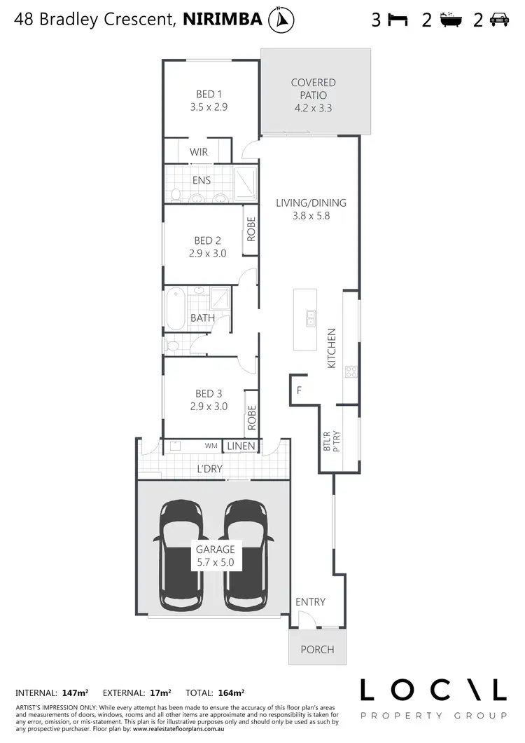 Floorplan of Homely house listing, 48 Bradley Crescent, Nirimba QLD 4551