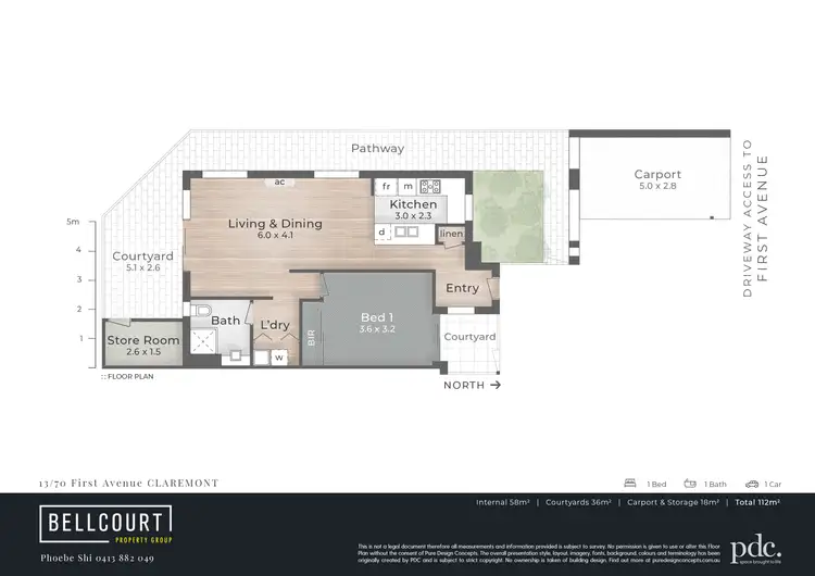 Floorplan of Homely apartment listing, 13/70 First Avenue, Claremont WA 6010