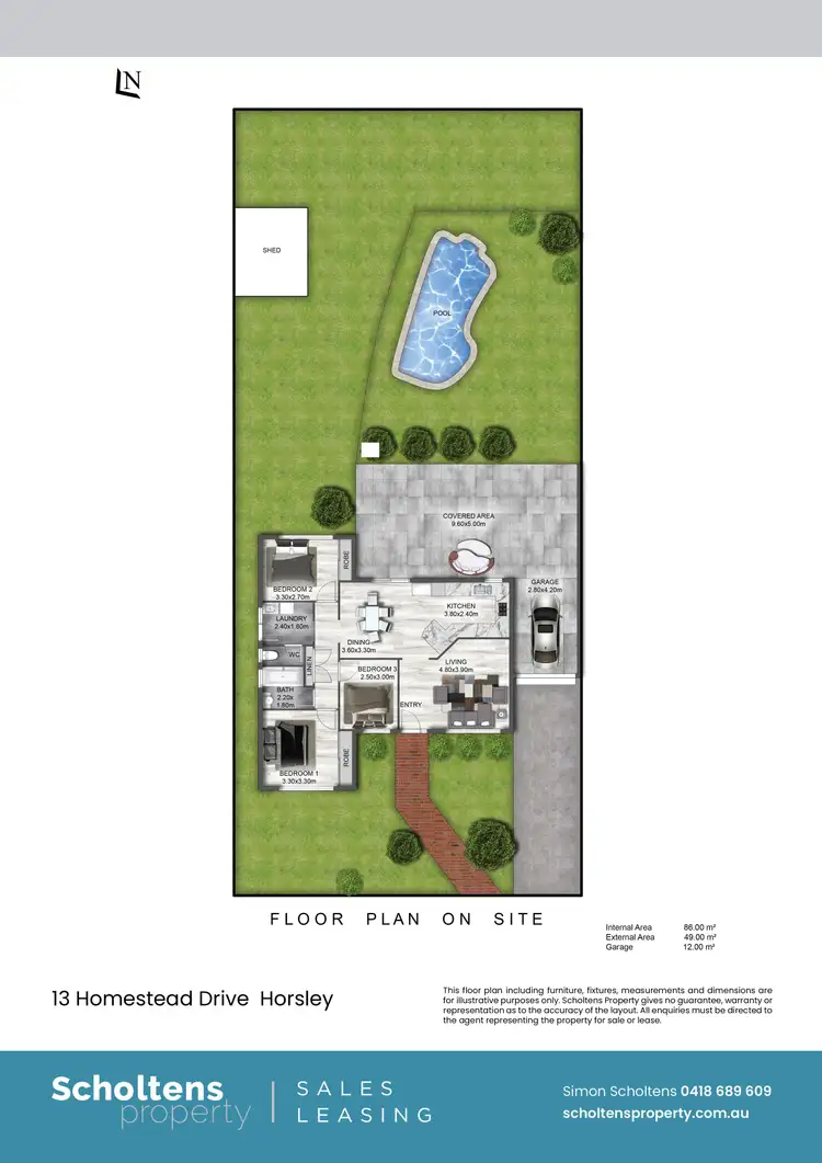 Floorplan of Homely house listing, 13 Homestead Drive, Horsley NSW 2530