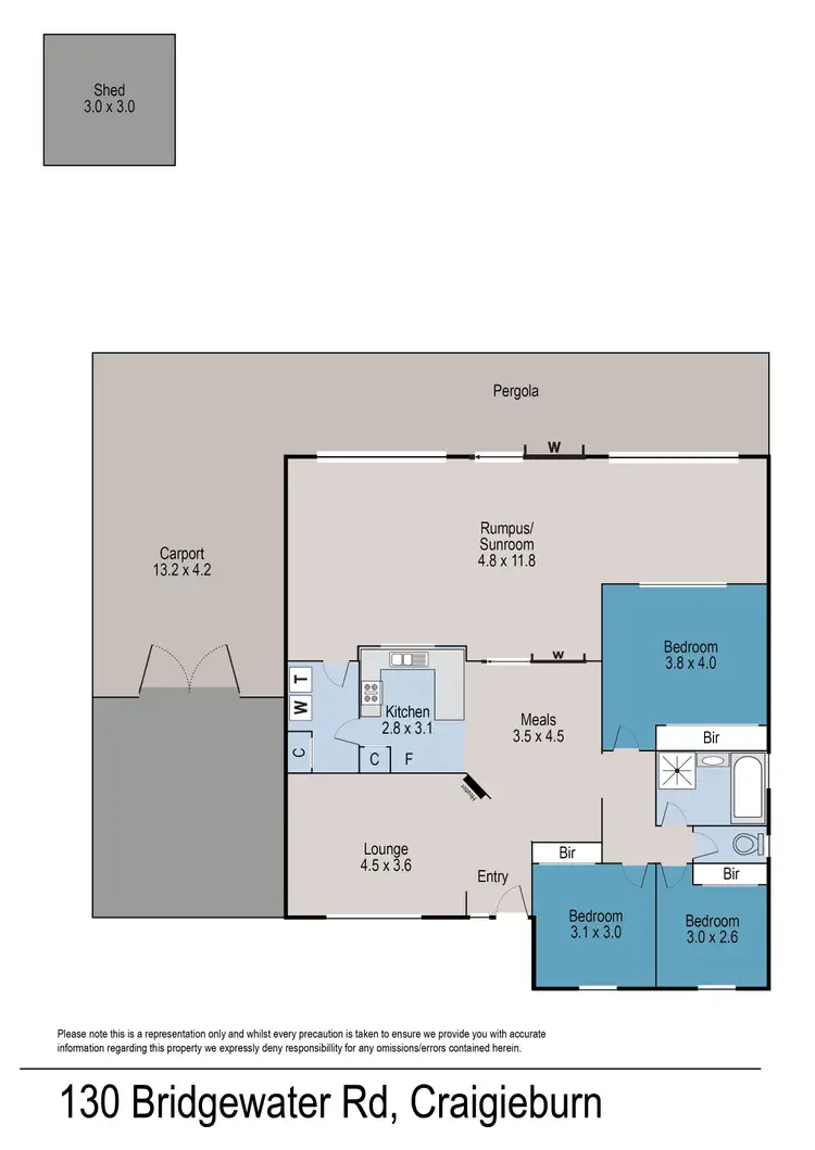 Floorplan of Homely house listing, 130 Bridgewater Road, Craigieburn VIC 3064