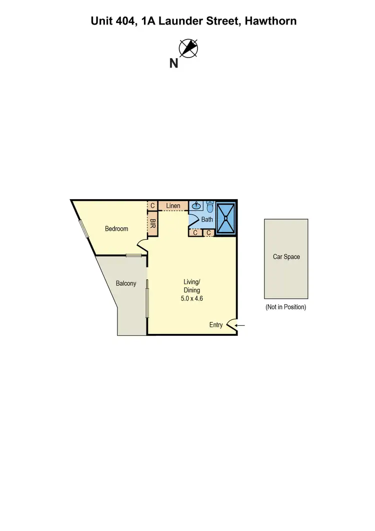Floorplan of Homely apartment listing, 404/1a Launder Street, Hawthorn VIC 3122