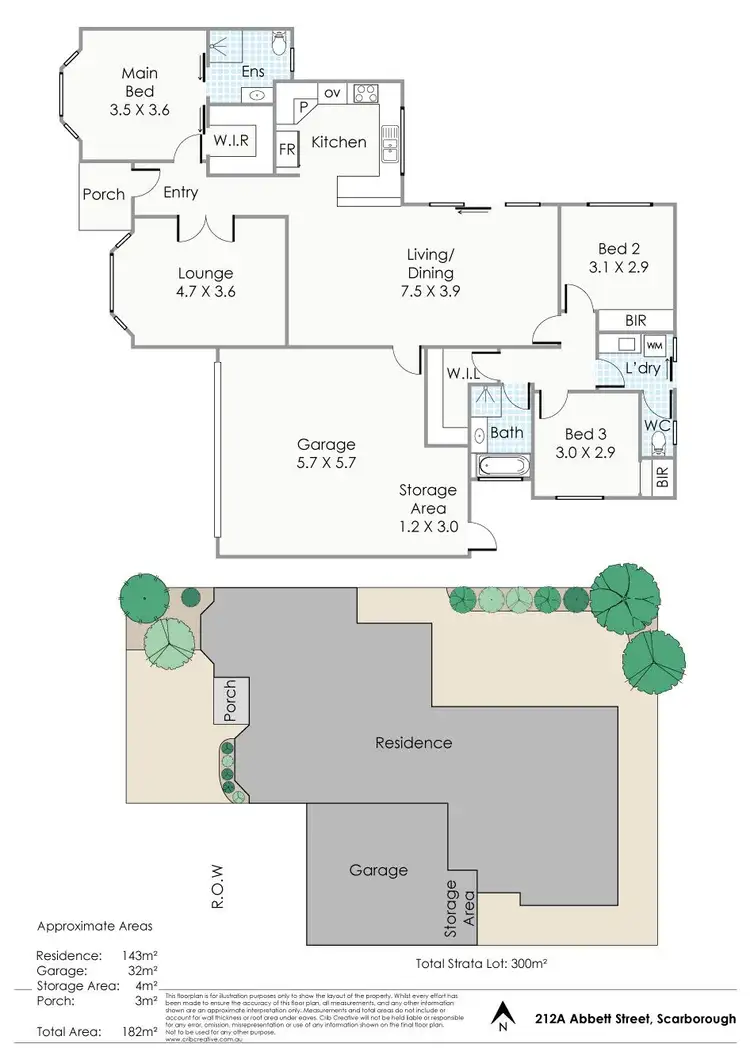 Floorplan of Homely house listing, 212A Abbett Street, Scarborough WA 6019