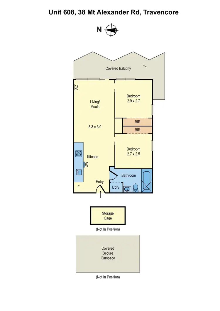 Floorplan of Homely apartment listing, 608/38 Mt Alexander Road, Travancore VIC 3032