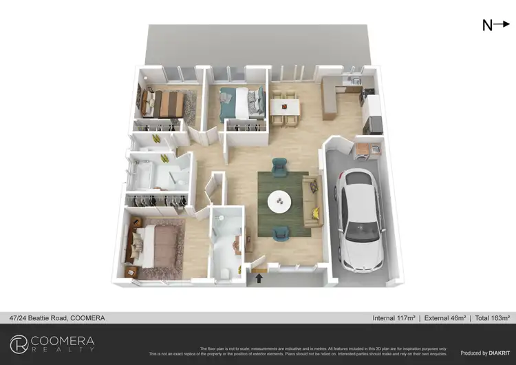 Floorplan of Homely semi-detached listing, 47/24 Beattie Road, Coomera QLD 4209