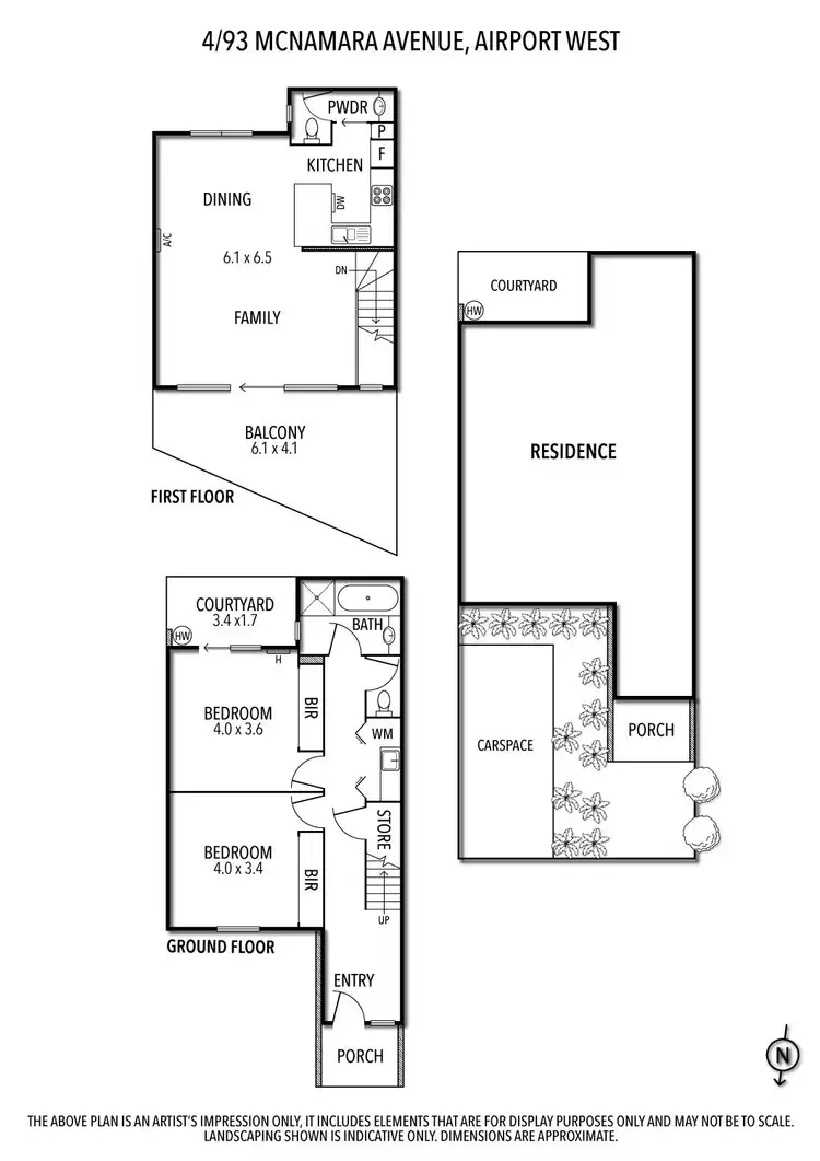 Floorplan of Homely townhouse listing, 4/93 McNamara Avenue, Airport West VIC 3042