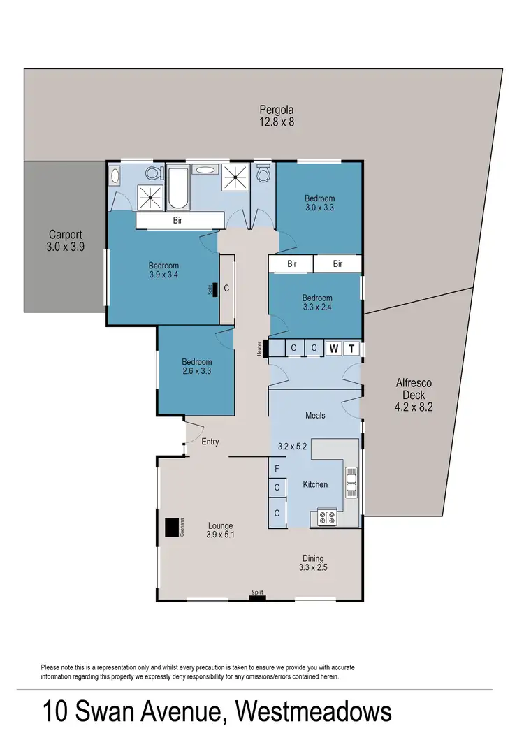Floorplan of Homely house listing, 10 Swan Avenue, Westmeadows VIC 3049