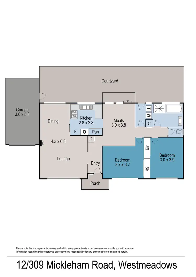 Floorplan of Homely unit listing, 12/309 Mickleham Road, Westmeadows VIC 3049