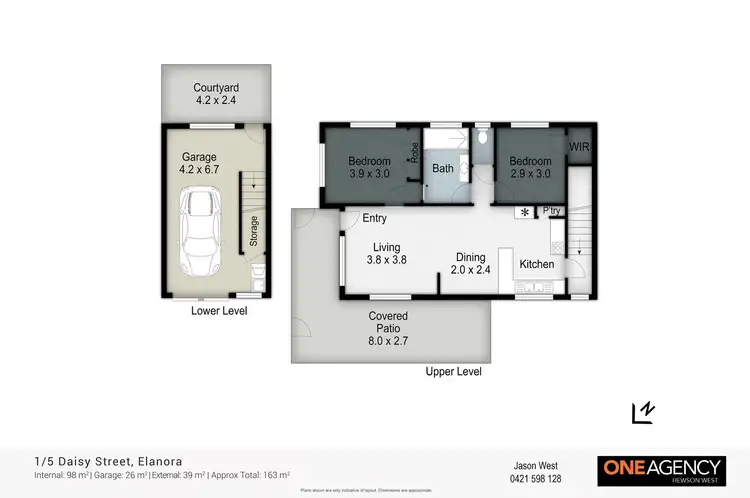Floorplan of Homely semi-detached listing, 1/5 Daisy Street, Elanora QLD 4221