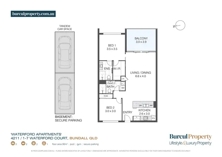 Floorplan of Homely apartment listing, 4211/1 - 7 Waterford Court, Bundall QLD 4217