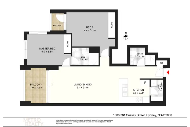 Floorplan of Homely apartment listing, 1506/361 Sussex Street, Sydney NSW 2000