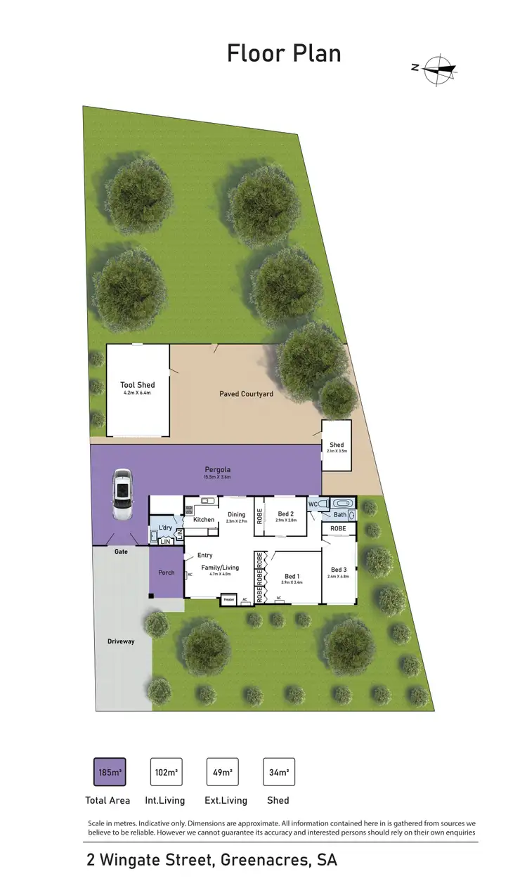 Floorplan of Homely house listing, 2 Wingate Street, Greenacres SA 5086