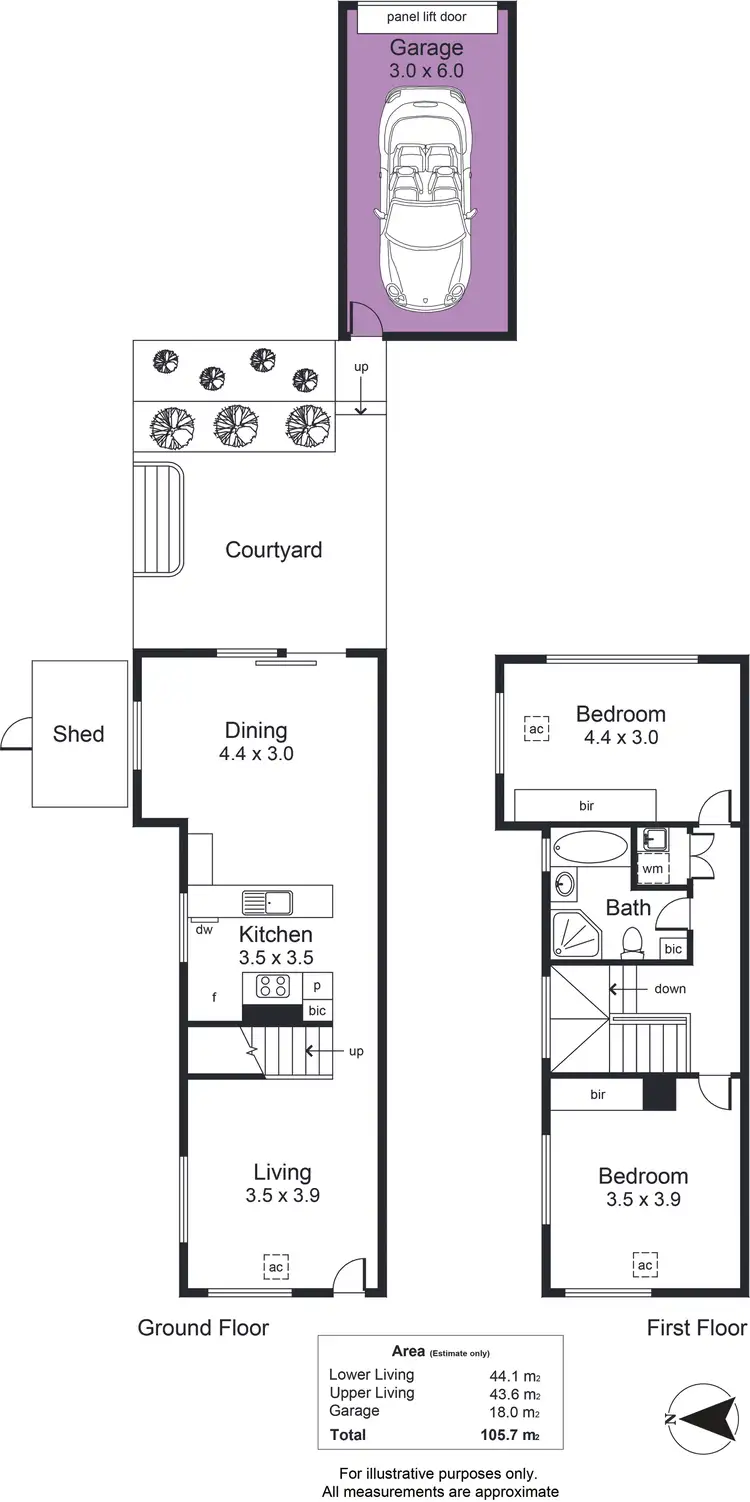 Floorplan of Homely townhouse listing, 45 Cardinal Street, St Clair SA 5011