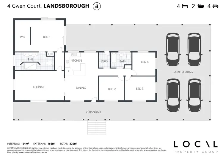 Floorplan of Homely rural property listing, 4 Gwen Court, Landsborough QLD 4550