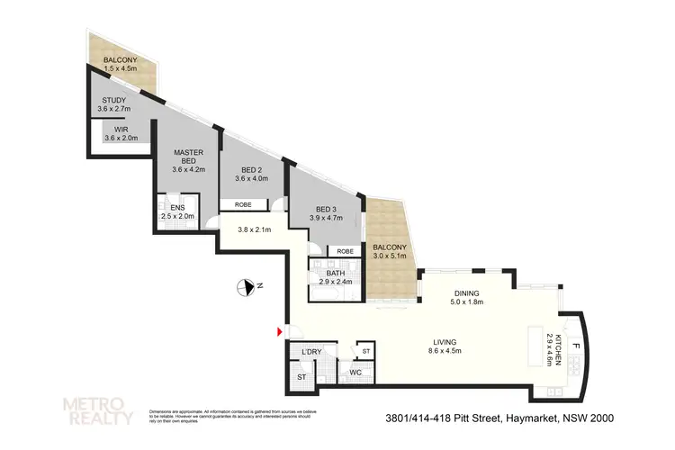 Floorplan of Homely apartment listing, 3801/2 Cunningham St, Haymarket NSW 2000