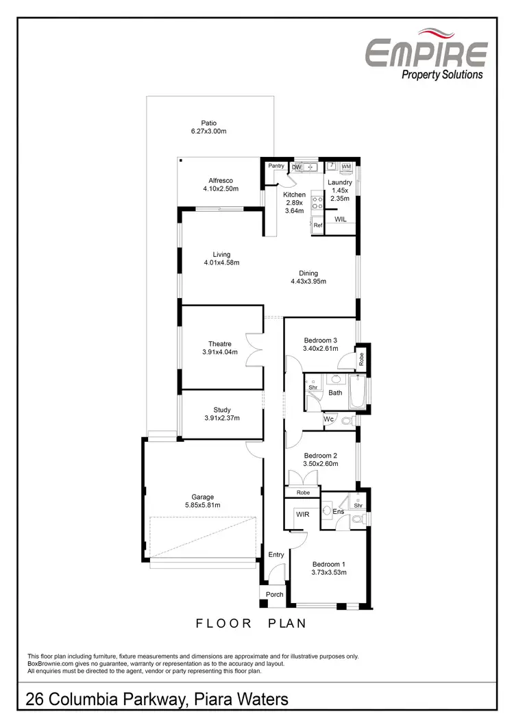 Floorplan of Homely house listing, 26 Columbia Parkway, Piara Waters WA 6112