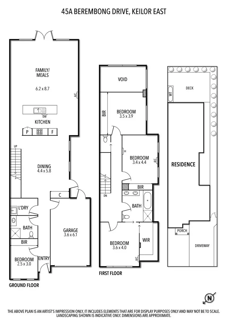 Floorplan of Homely townhouse listing, 45A Berembong Drive, Keilor East VIC 3033