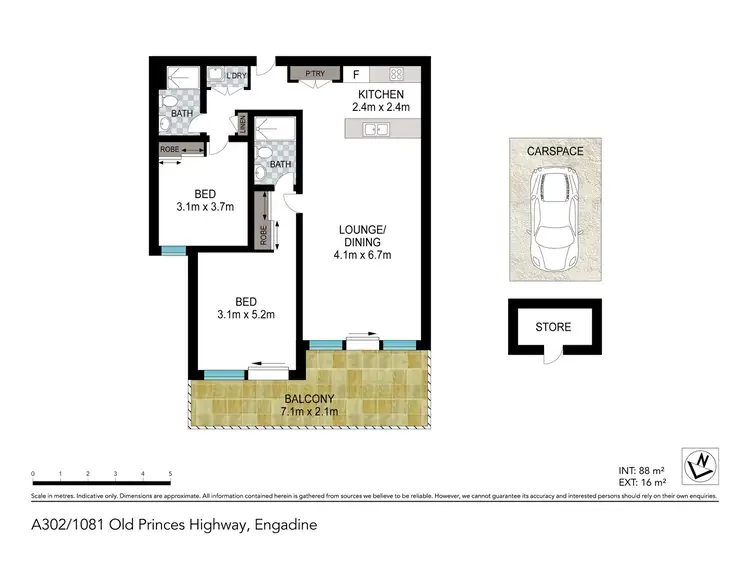Floorplan of Homely apartment listing, a302/1081 Old Princes Highway, Engadine NSW 2233