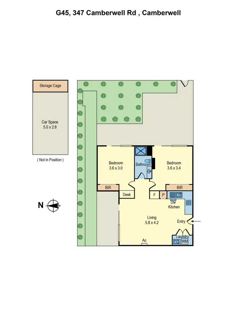 Floorplan of Homely apartment listing, G45/347 Camberwell Road, Camberwell VIC 3124