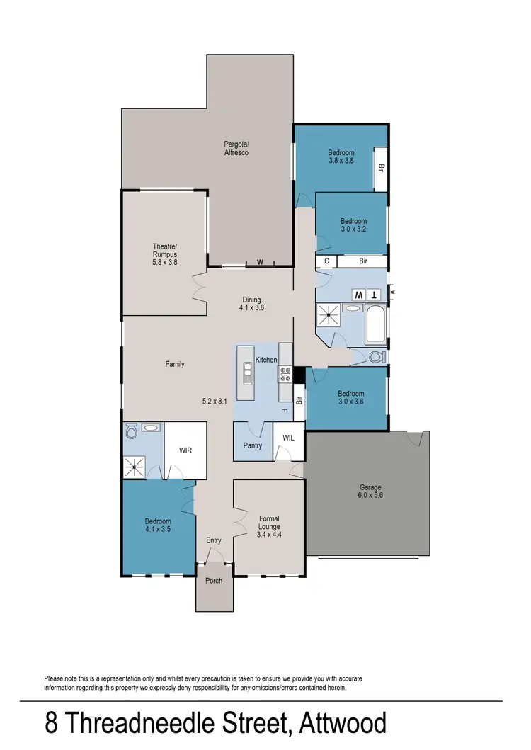 Floorplan of Homely house listing, 8 Threadneedle Street, Attwood VIC 3049