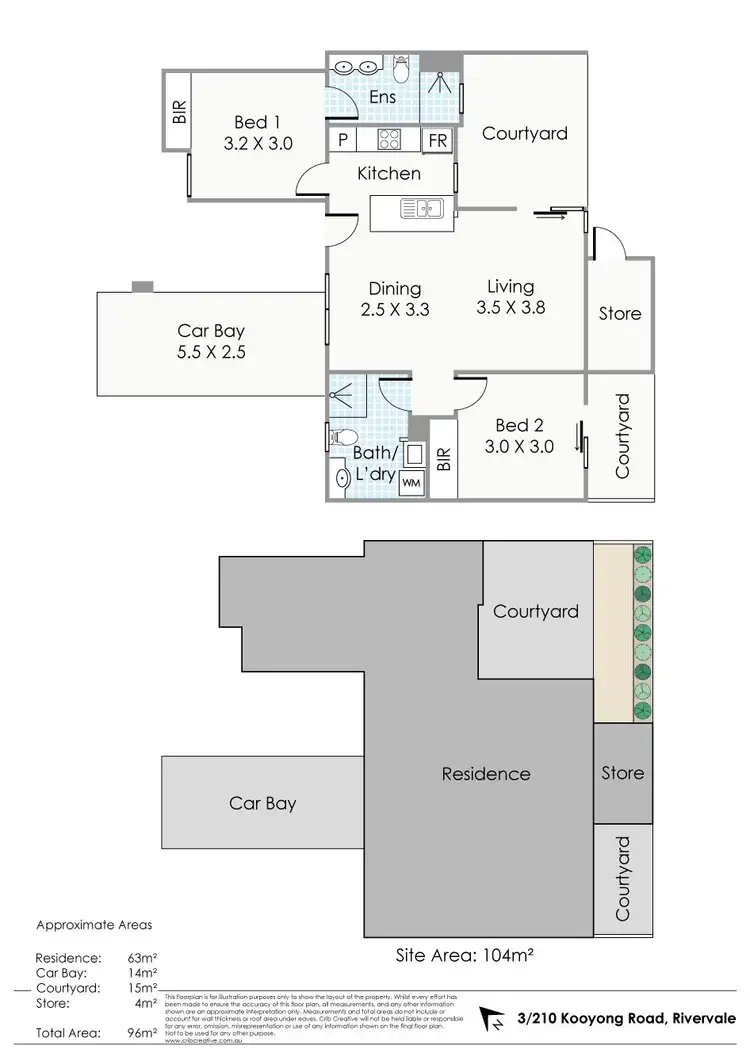 Floorplan of Homely apartment listing, 3/210 Kooyong Road, Rivervale WA 6103