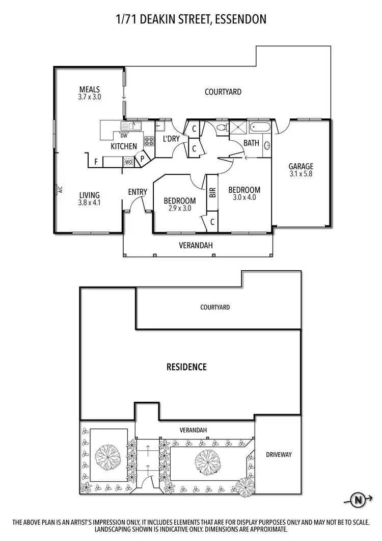 Floorplan of Homely unit listing, 1/71 Deakin Street, Essendon VIC 3040