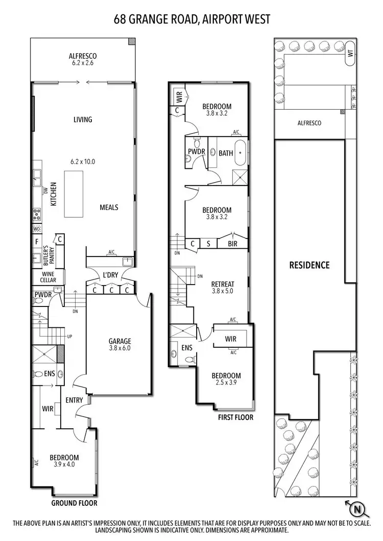 Floorplan of Homely townhouse listing, 68 Grange Road, Airport West VIC 3042