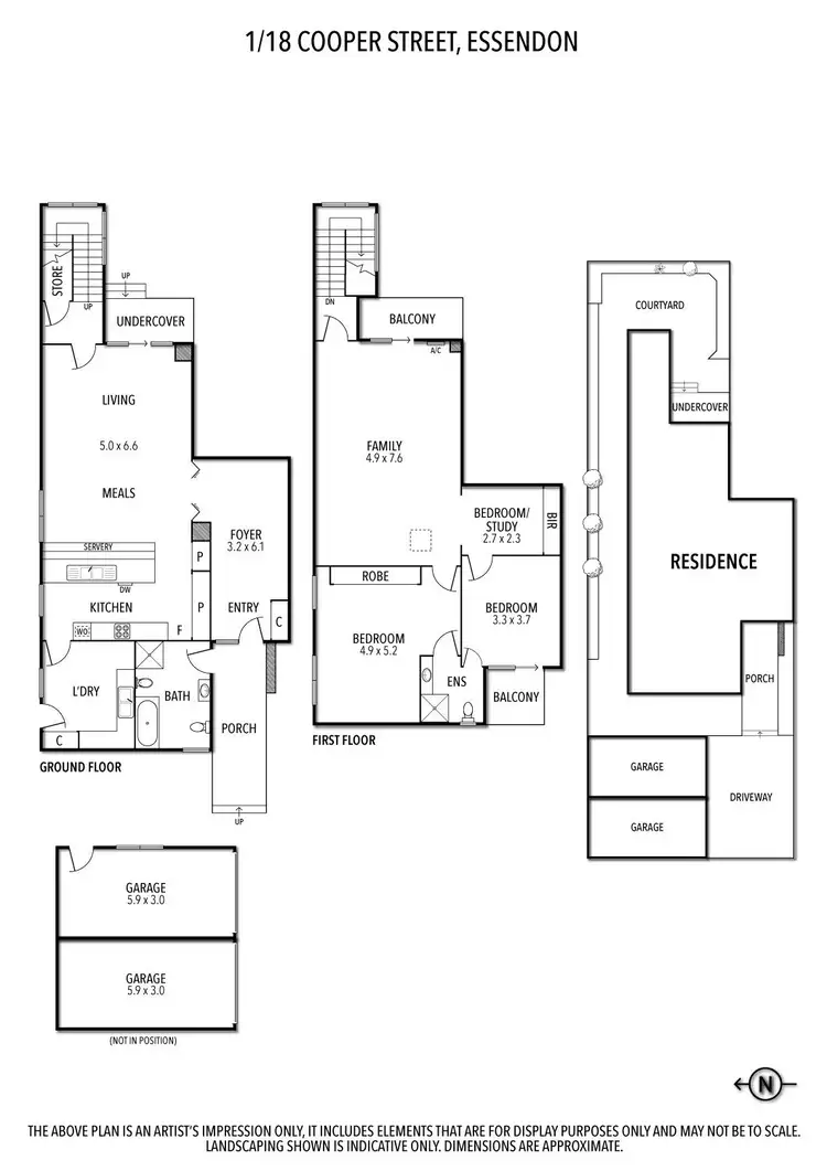 Floorplan of Homely townhouse listing, 1/18 Cooper Street, Essendon VIC 3040