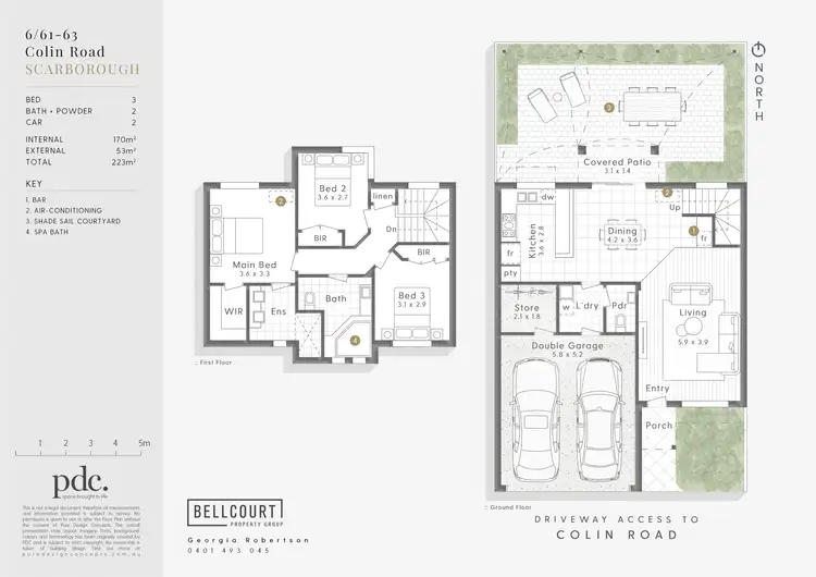 Floorplan of Homely townhouse listing, 6/61-63 Colin Road, Scarborough WA 6019
