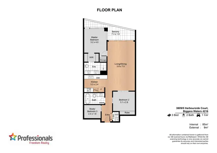 Floorplan of Homely apartment listing, 3809/5 Harbour Side Court, Biggera Waters QLD 4216