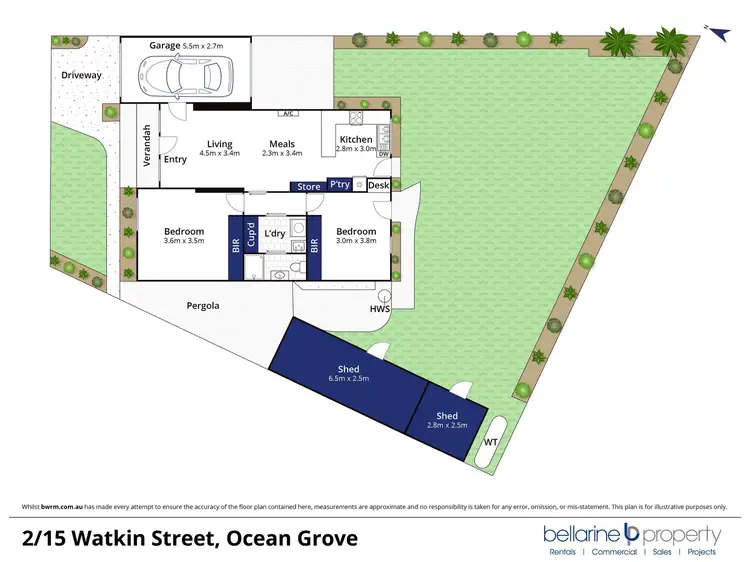 Floorplan of Homely townhouse listing, 2/15 Watkin Street, Ocean Grove VIC 3226