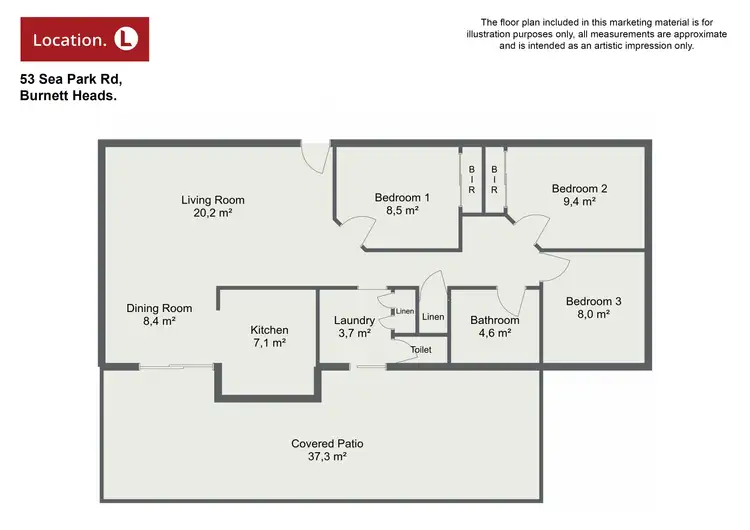 Floorplan of Homely house listing, 53 Sea Park Rd, Burnett Heads QLD 4670