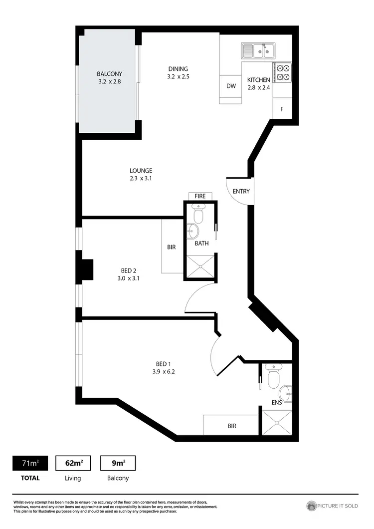 Floorplan of Homely apartment listing, 181/65 King William Street, Adelaide SA 5000