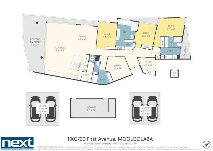 Floorplan of Homely unit listing, 1002/20 First Avenue, Mooloolaba QLD 4557