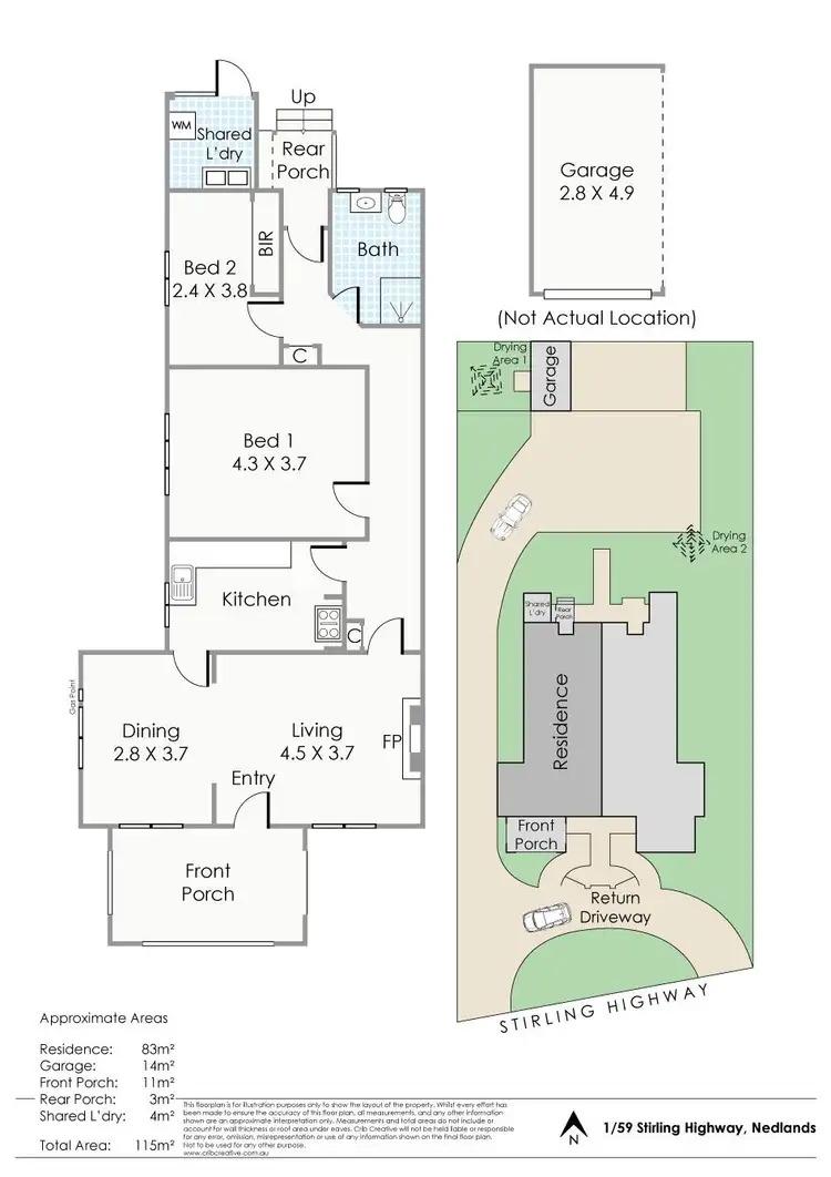 Floorplan of Homely apartment listing, 1/59 Stirling Highway, Nedlands WA 6009