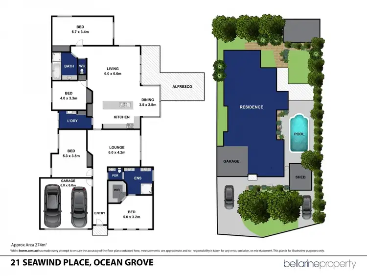 Floorplan of Homely house listing, 21 Seawind Place, Ocean Grove VIC 3226