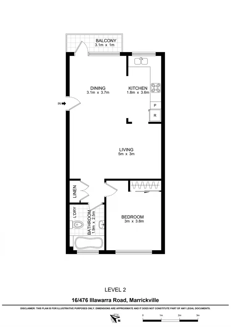 Floorplan of Homely apartment listing, 16/476 Illawarra Road, Marrickville NSW 2204