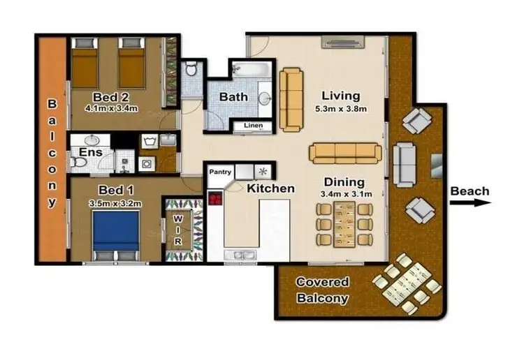 Floorplan of Homely unit listing, 5/119-125 Arlington Espanade, Clifton Beach QLD 4879