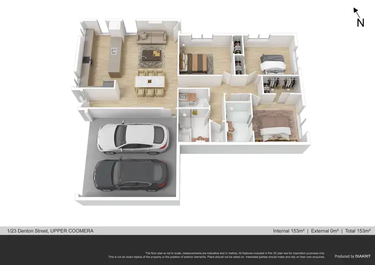 Floorplan of Homely semi-detached listing, 1/23 Denton Street, Upper Coomera QLD 4209