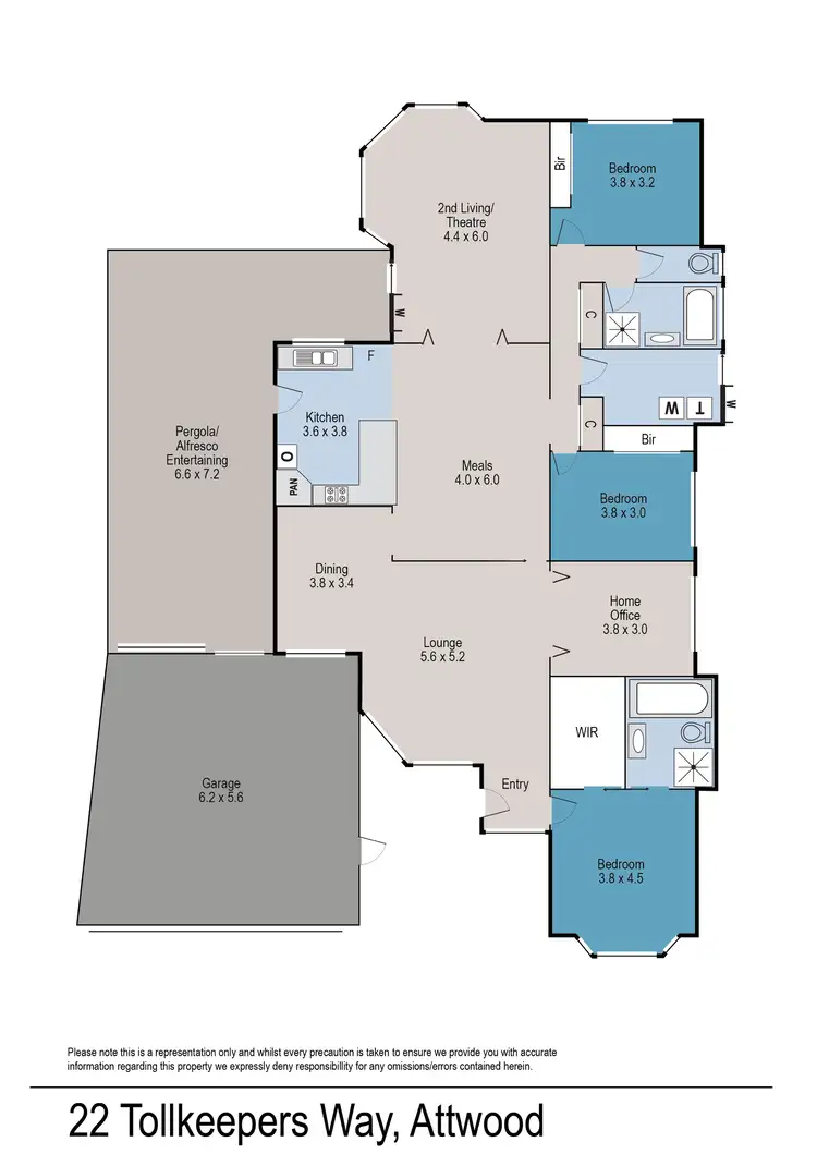 Floorplan of Homely house listing, 22 Tollkeepers Parade, Attwood VIC 3049