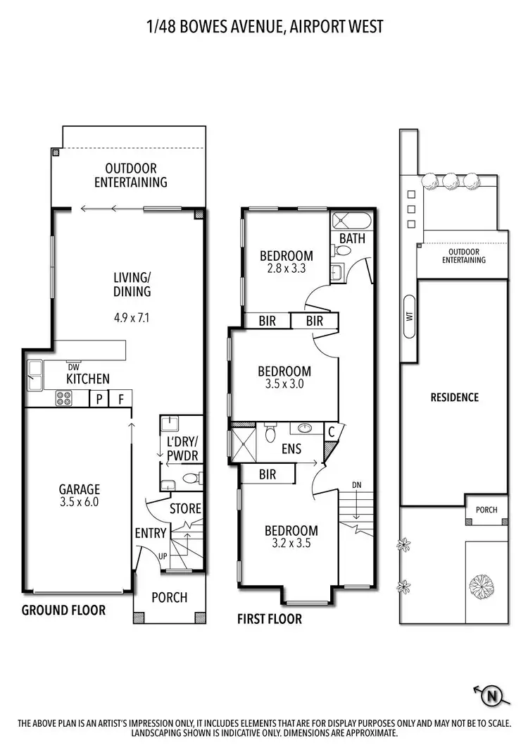Floorplan of Homely townhouse listing, 1/48 Bowes Avenue, Airport West VIC 3042