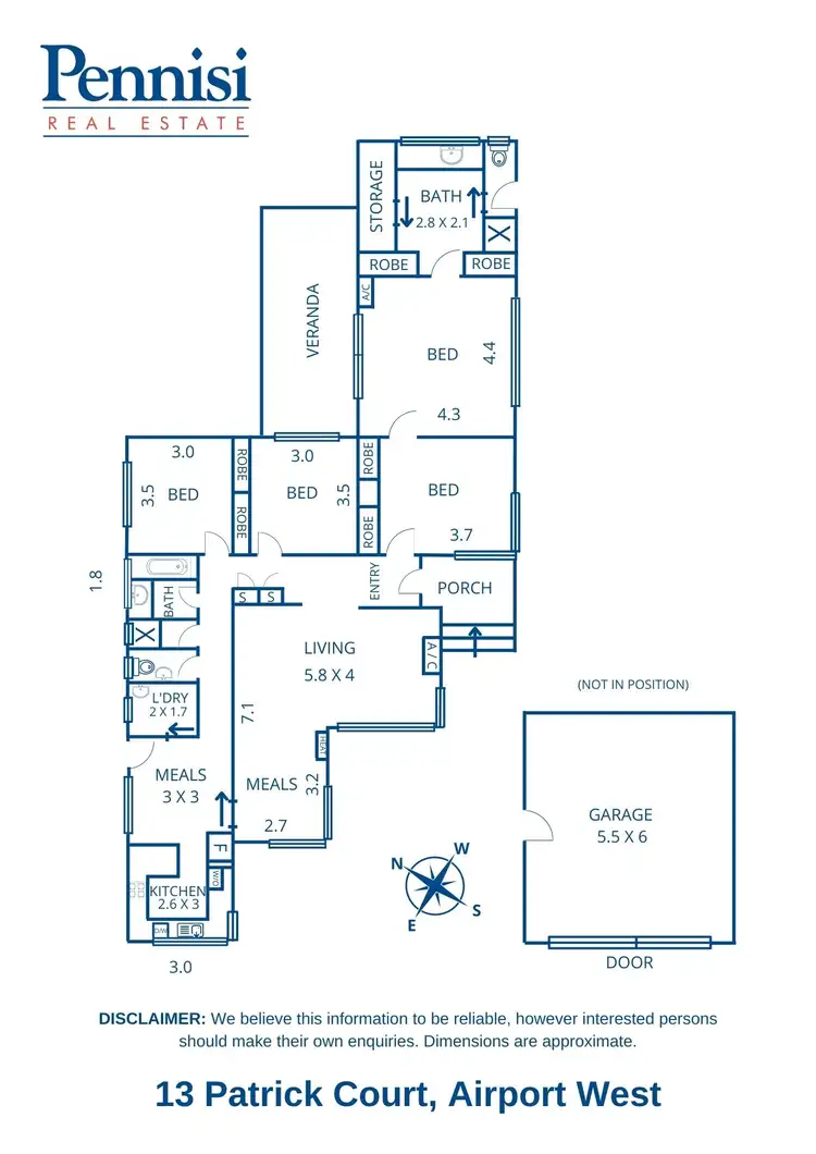 Floorplan of Homely house listing, 13 Patrick Court, Airport West VIC 3042